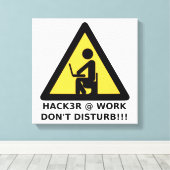 Hacker op het werk canvas afdruk (Insitu (Houten vloer))