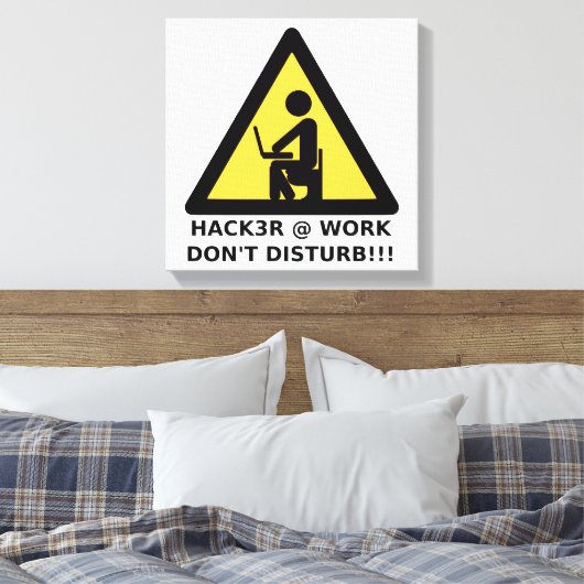 Hacker op het werk canvas afdruk (Insitu (Slaapkamer))