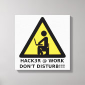 Hacker op het werk canvas afdruk (Voorkant)