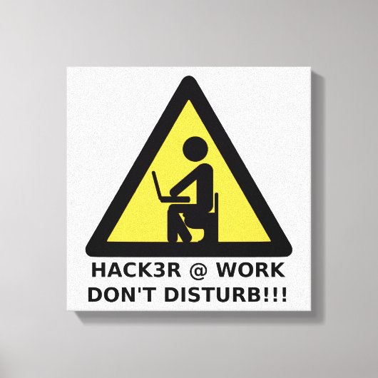 Hacker op het werk canvas afdruk (Voorkant)