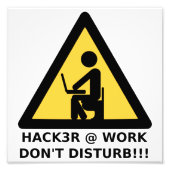 Hacker op het werk foto afdruk (Voorkant)