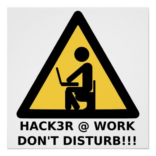 Hacker op het werk perfect poster (Voorkant)