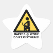 Hacker op het werk ster sticker (Voorkant)