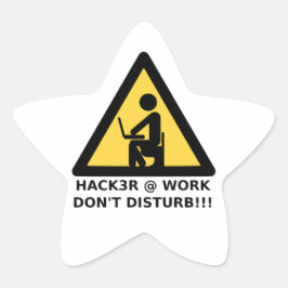 Hacker op het werk ster sticker