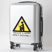 Hacker op het werk sticker (Koffer)