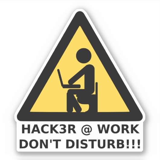 Hacker op het werk sticker (Voorkant)