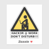 Hacker op het werk sticker (Vel)