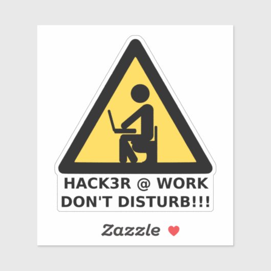 Hacker op het werk sticker (Vel)