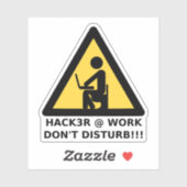 Hacker op het werk sticker (Vel)