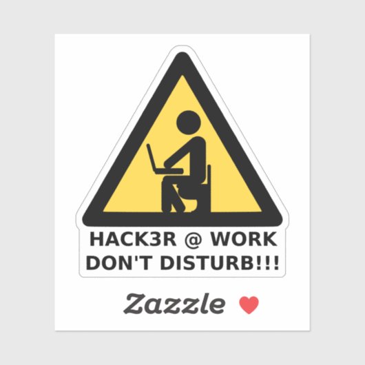 Hacker op het werk sticker (Vel)