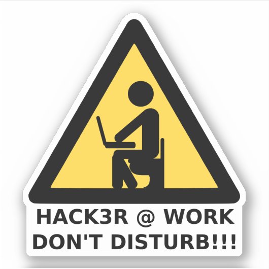 Hacker op het werk sticker (Voorkant)