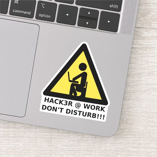 Hacker op het werk sticker (Detail)