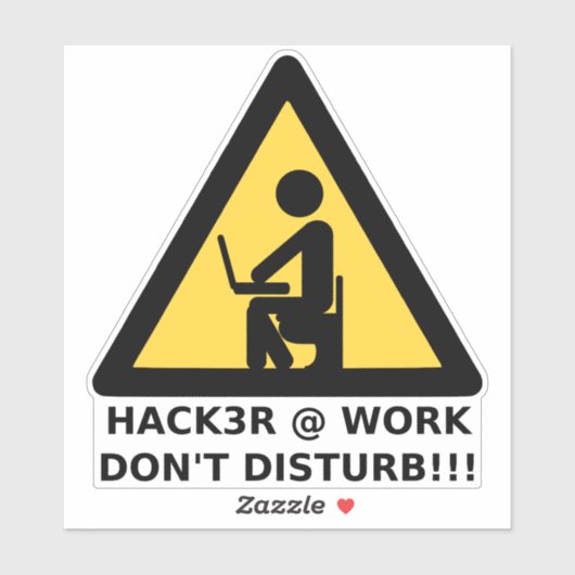 Hacker op het werk sticker (Vel)
