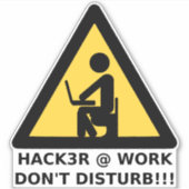 Hacker op het werk sticker (Voorkant)