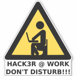Hacker op het werk sticker