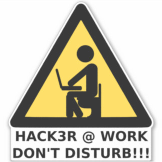 Hacker op het werk sticker