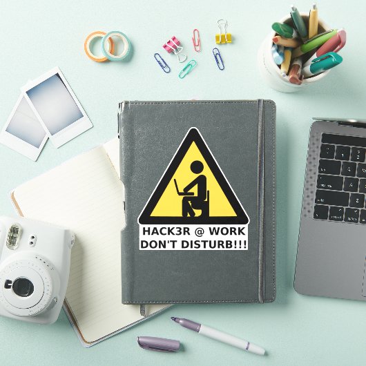 Hacker op het werk sticker (iPad Cover)