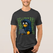Hacker Pinguïn IT Design – Geek Tech T-Shirt (Voorkant)