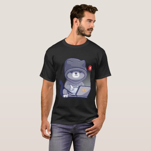 hacker programmer cat t-shirt (Voorkant volledig)
