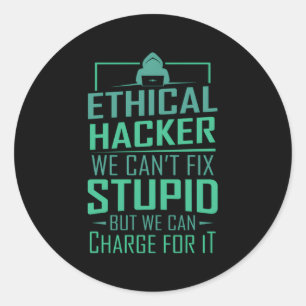 Hacker Programmer Coding Hacking Ethische Hacker Ronde Sticker