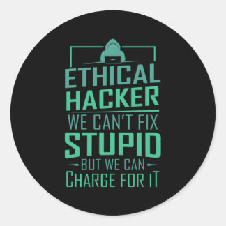 Hacker Programmer Coding Hacking Ethische Hacker Ronde Sticker
