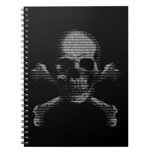 Hacker Skull en Crossbones Notitieboek (Voorkant)
