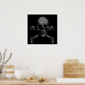 Hacker Skull en Crossbones Poster (Keuken)