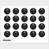 Hacker Skull en Crossbones Ronde Sticker (Vel)
