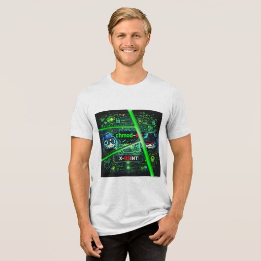 Hacker stemming Tri-Blend shirt (Voorkant volledig)
