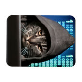 Hacker Zwarte Kat Magneet (Horizontaal)