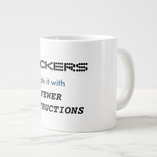 "Hackers doen het met de Mok van Minder Instructie (Voorkant rechts)