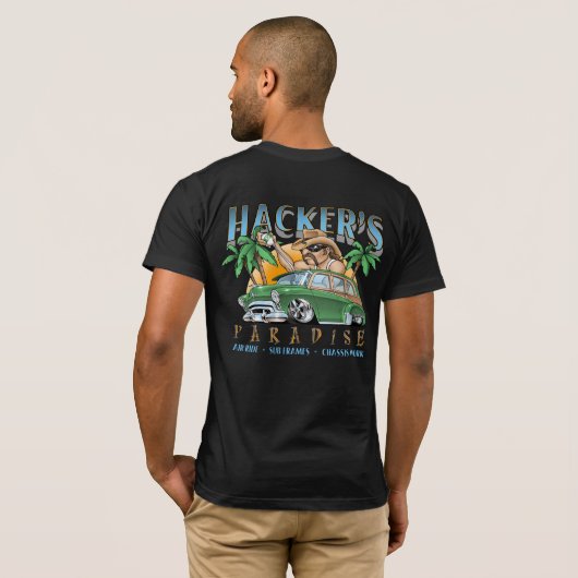 Hacker's Paradise Dark T-shirt (Achterkant volledig)