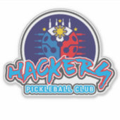 HACKERS Pickleball Club op maat gesneden vinyl Sti Sticker (Voorkant)