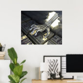 Hackers rob bank poster (Thuiskantoor)