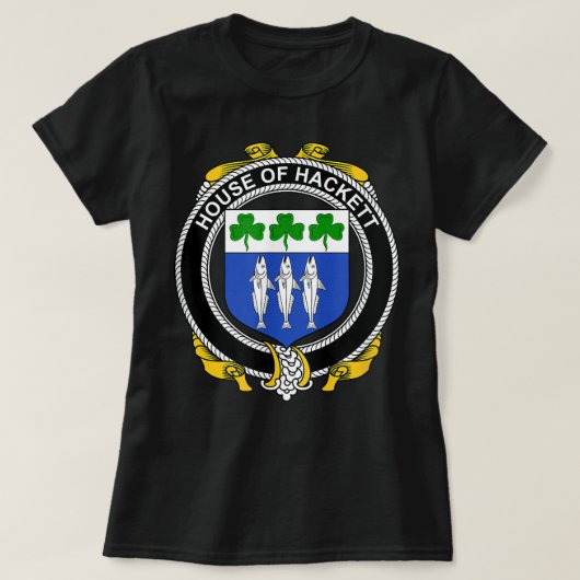 Hackett Coat of Arms Family Crest T-shirt (Design voorkant)