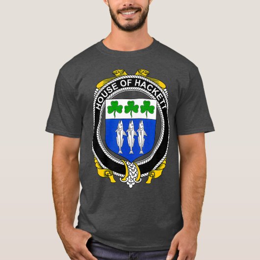 Hackett Coat of Arms Family Crest T-shirt (Voorkant)