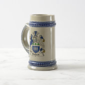 Hackett Coat of Arms Stein - Family Crest Bierpul (Voorkant links)