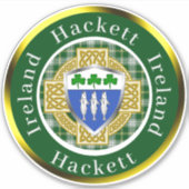 Hackett Shield & Celtic Cross gepersonaliseerd Sticker (Voorkant)