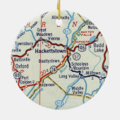 Hackettstown NJ Retro Map Keramisch Ornament (Achterkant)