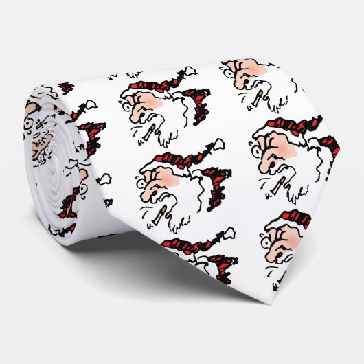 Hackin Santa Funny Cartoon Stropdas (Opgerold)