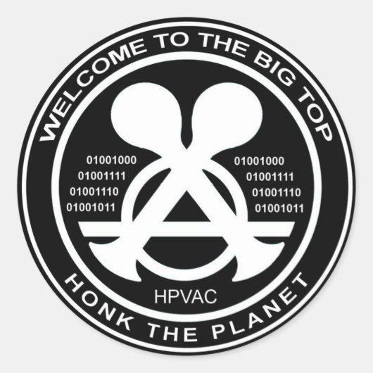 Hacking Sticker HPVAC Binaire HONK! (Voorkant)