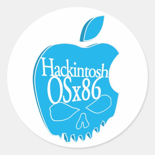 Hackintosh OSx86 Logo 3D-Sticker Ronde Sticker (Voorkant)