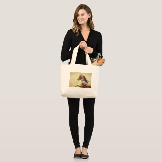 Hackney Pony Grote Tote Bag (Voorkant (model))