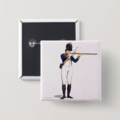 Hackney Volunteer, bord 49 van 'Loyal Volunteers' Vierkante Button 5,1 Cm (Voorkant /achterkant)