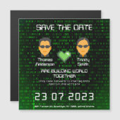 Hacky nerdy geeky coole filmliefhebber bewaar de d magnetische uitnodiging (Voorkant / Achterkant)