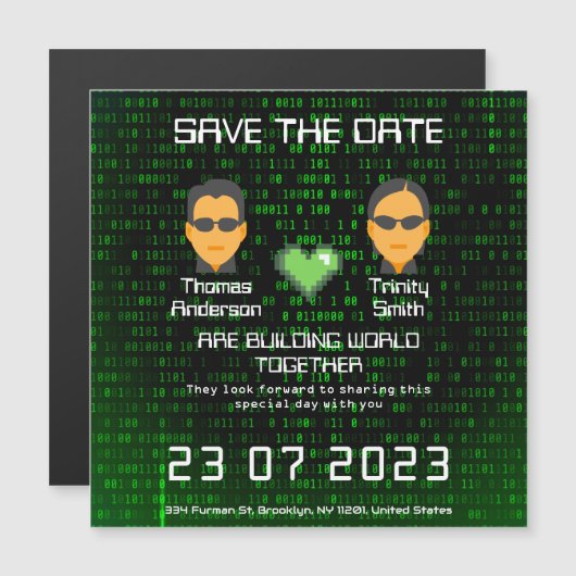 Hacky nerdy geeky coole filmliefhebber bewaar de d magnetische uitnodiging (Voorkant / Achterkant)