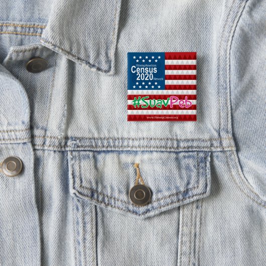 HACN - Amerikaanse vlag Button (kwadraat) (In situ)