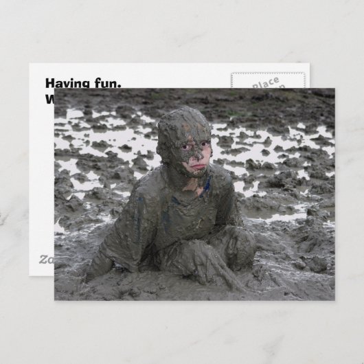 Had Fun, wou dat je hier was! Briefkaart (Voorkant / Achterkant)