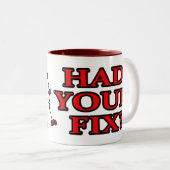 Had je Fix? -Mok Tweekleurige Koffiemok (Voorkant rechts)