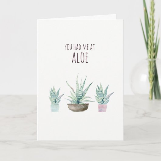Had me bij aloe pun Valentijnse kaart (Voorkant)